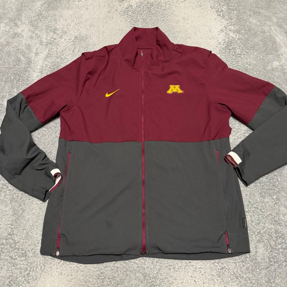 Nike Jacket Mens Large Minnesota Golden Gophers Maroon Gray Sideline
